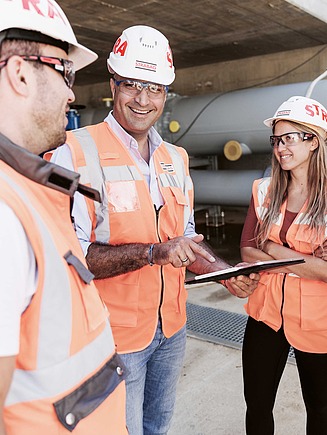 Foto von einer Kollegin auf der Baustelle